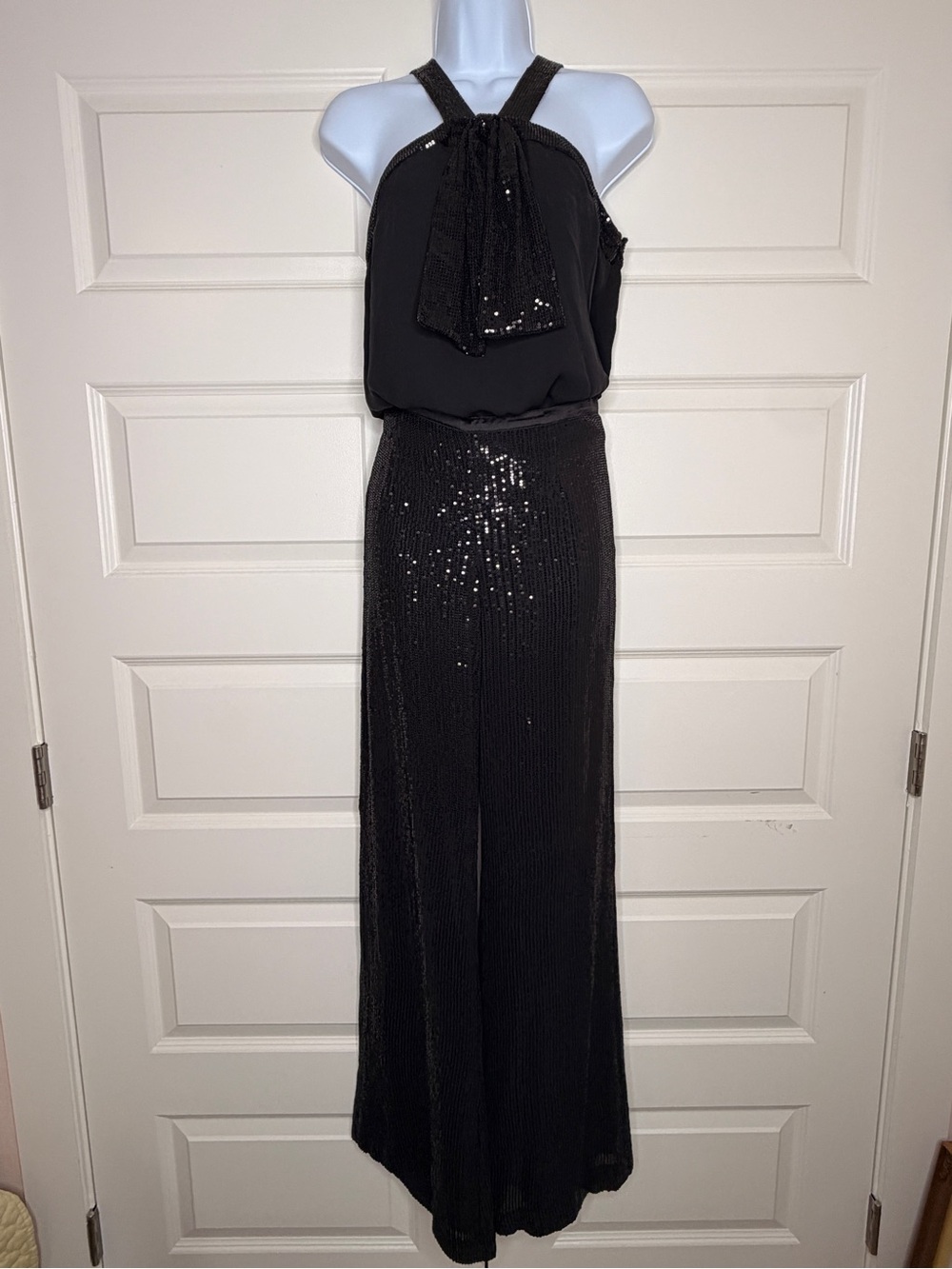 Tory Birch Black Sequin Halter Evening Pants and Blouse